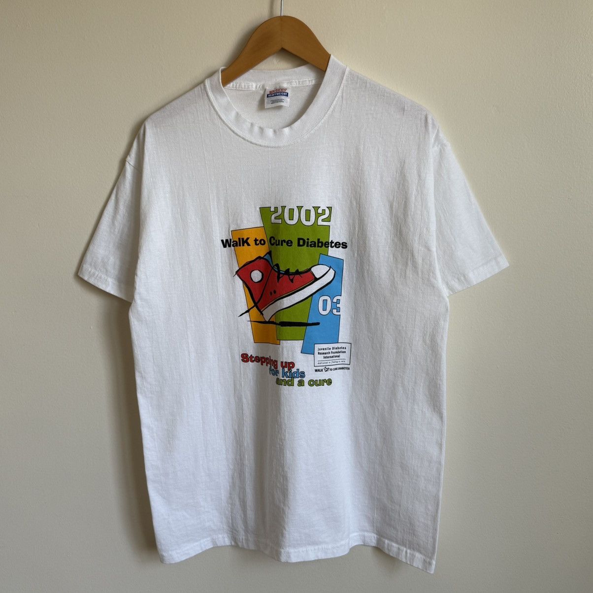 Vintage Vintage 2002 Walk to Cure Diabetes T-Shirt Hanes Heavyweight Size US L / EU 52-54 / 3 - 2 Thumbnail