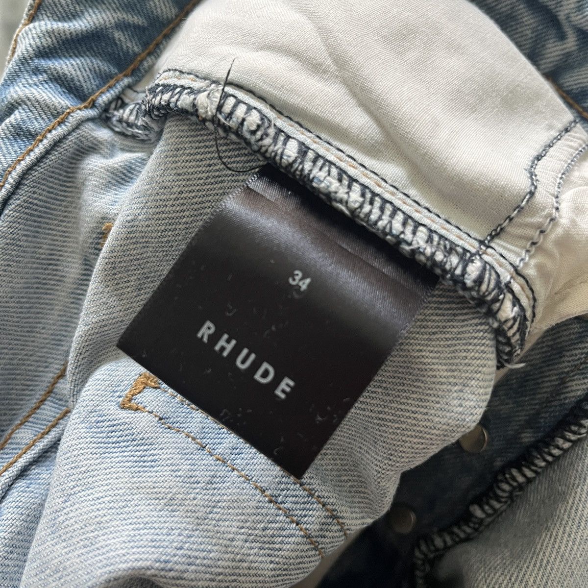 Rhude Rhude Bleach Washed Denim Jeans Size US 34 / EU 50 - 5 Thumbnail