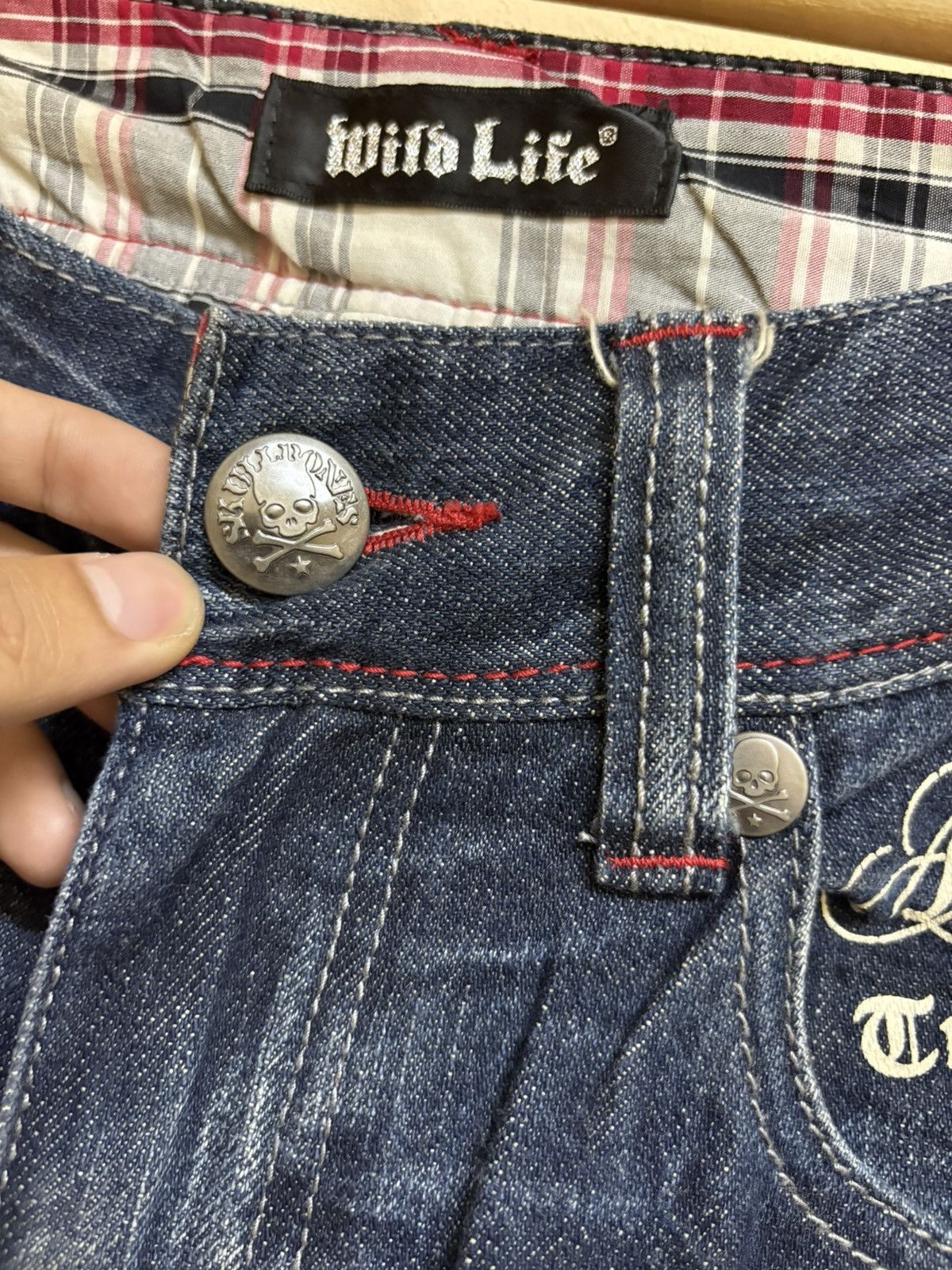 If Six Was Nine × Japanese Brand Vintage Y2k Wild Life Poem Wording Flared Jeans Size US 32 / EU 48 - 15 Thumbnail