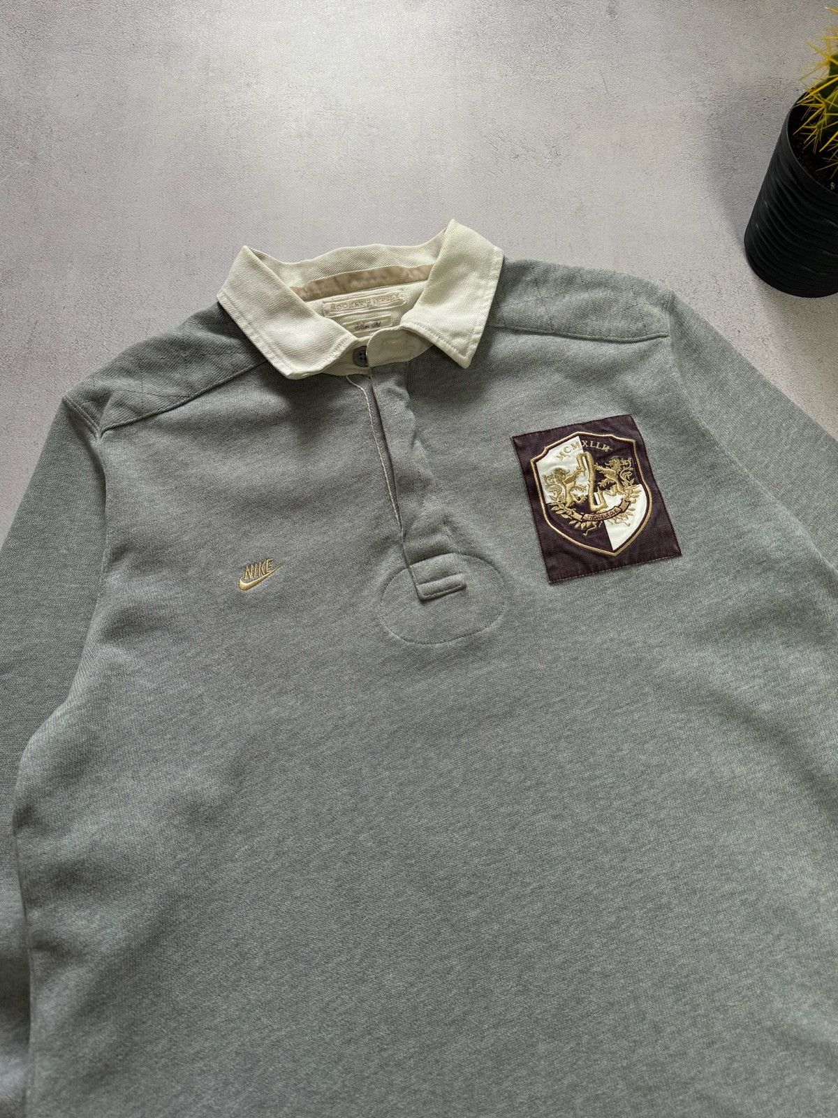 Nike × Vintage Vintage Nike Rugby Polo Sweatshirt Big Logo Chief Keef 90s Size US L / EU 52-54 / 3 - 4 Thumbnail