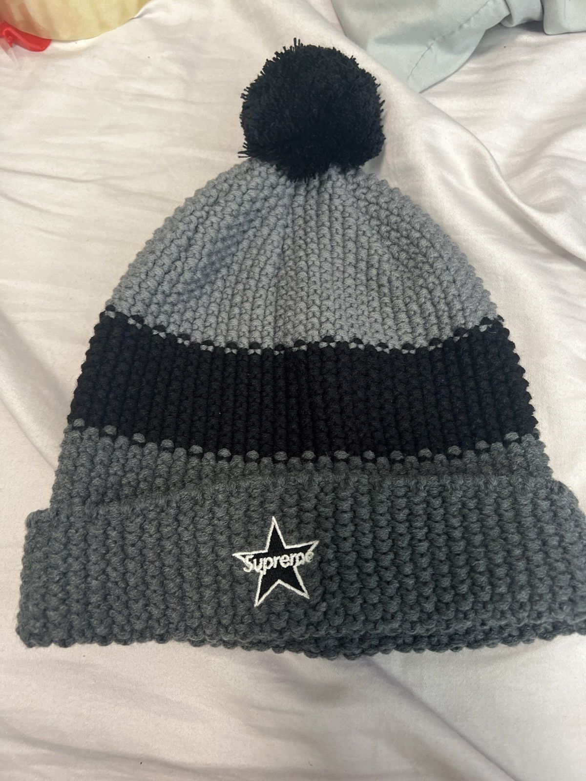 Supreme Supreme black and grey knit beanie Size ONE SIZE - 3 Thumbnail