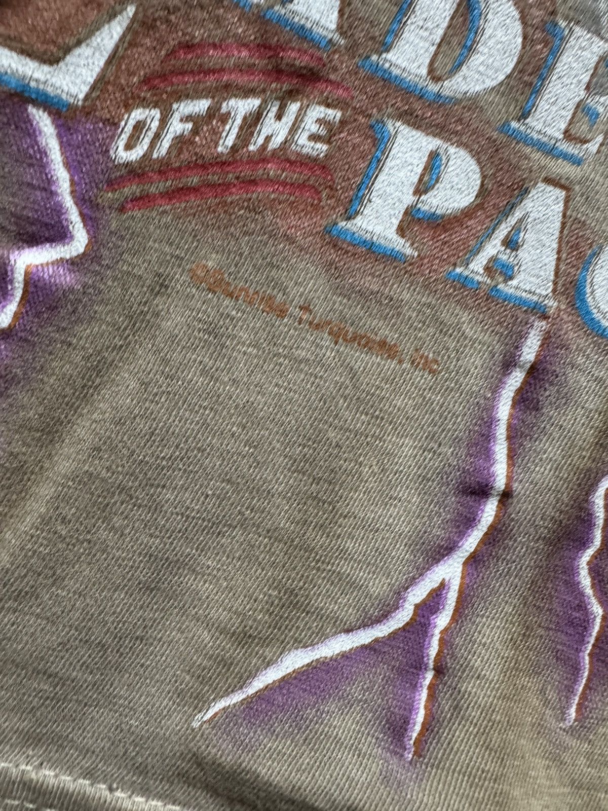 Vintage Vintage 90s American Thunder Bleached Faded Biker T-Shirt XL Size US XL / EU 56 / 4 - 2 Thumbnail