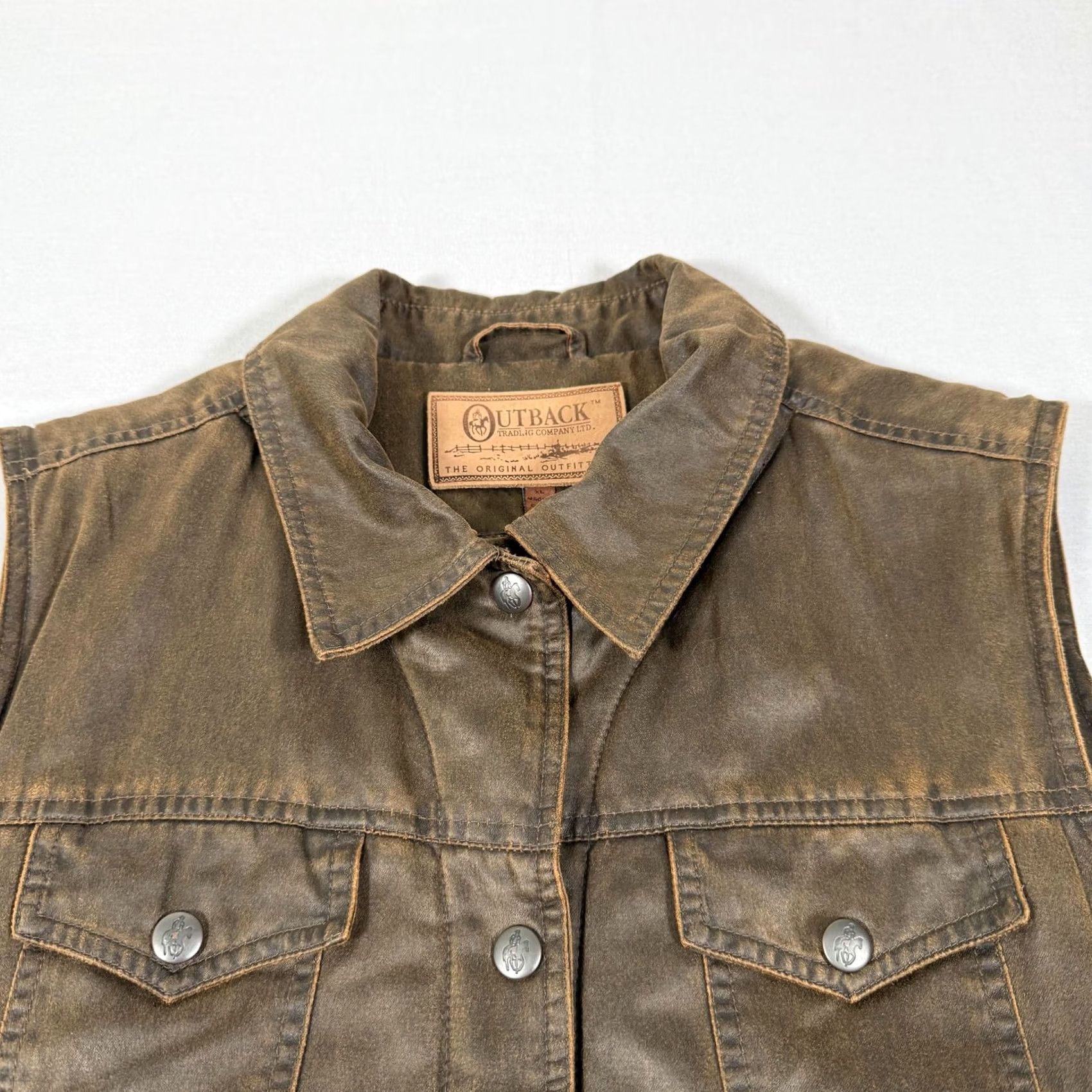 Vintage Outback Trading Vest Women XL Brown Mesa Aztec Sherpa Lined Western Cowgirl Work Shirt Size XL / US 12-14 / IT 48-50 - 3 Thumbnail