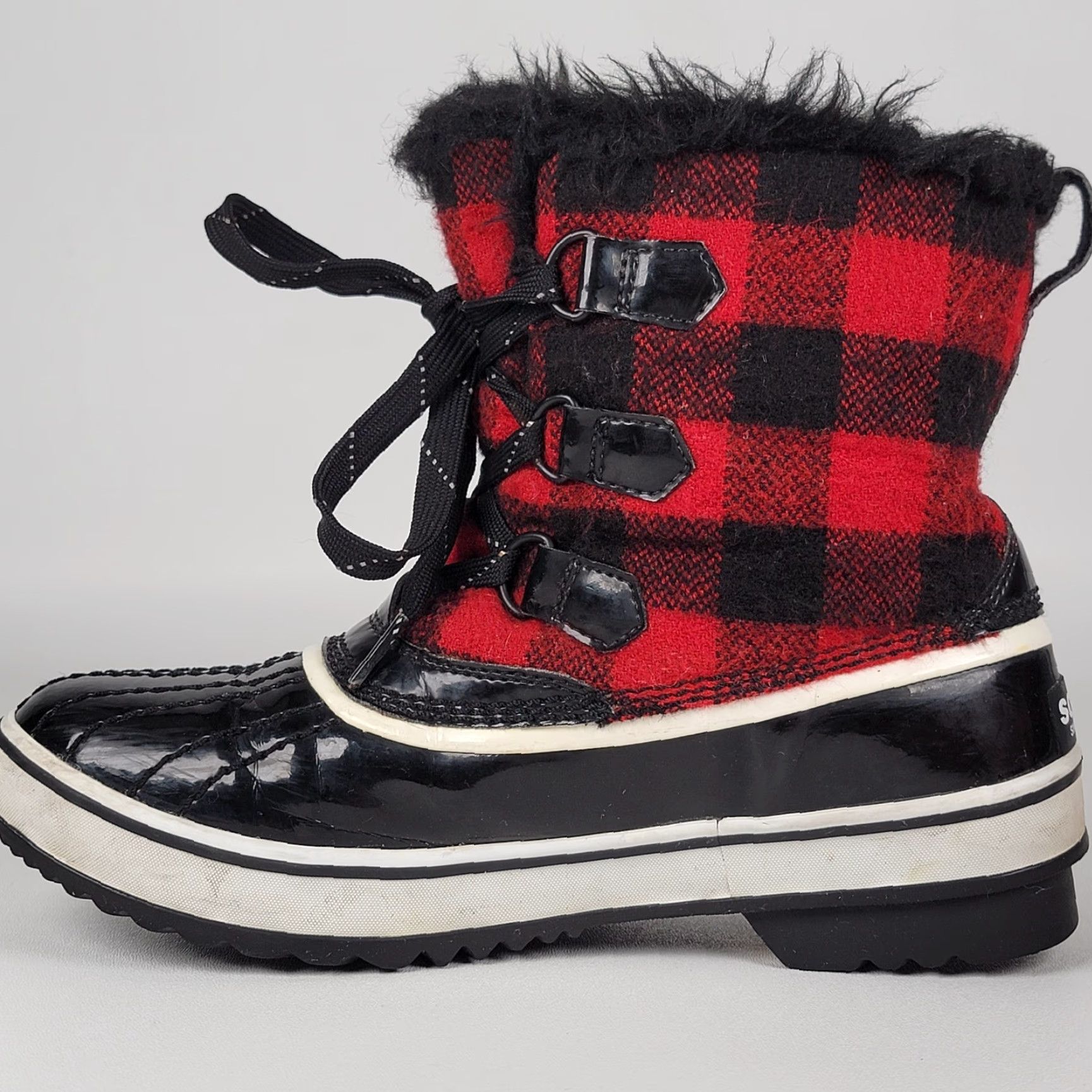 SOREL Sorel Torino Black Red Buffalo Plaid Winter Boots Womens Size 7 Waterproof Snow Boot Fur Trim Faux Fur Lining Ankle Boots Size US 5 / IT 35 - 4 Thumbnail