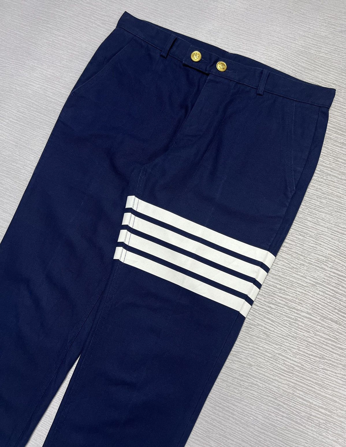 Thom Browne Thom Browne - Quad Stripe Canvas Woven Trouser Size US 30 / EU 46 - 3 Thumbnail