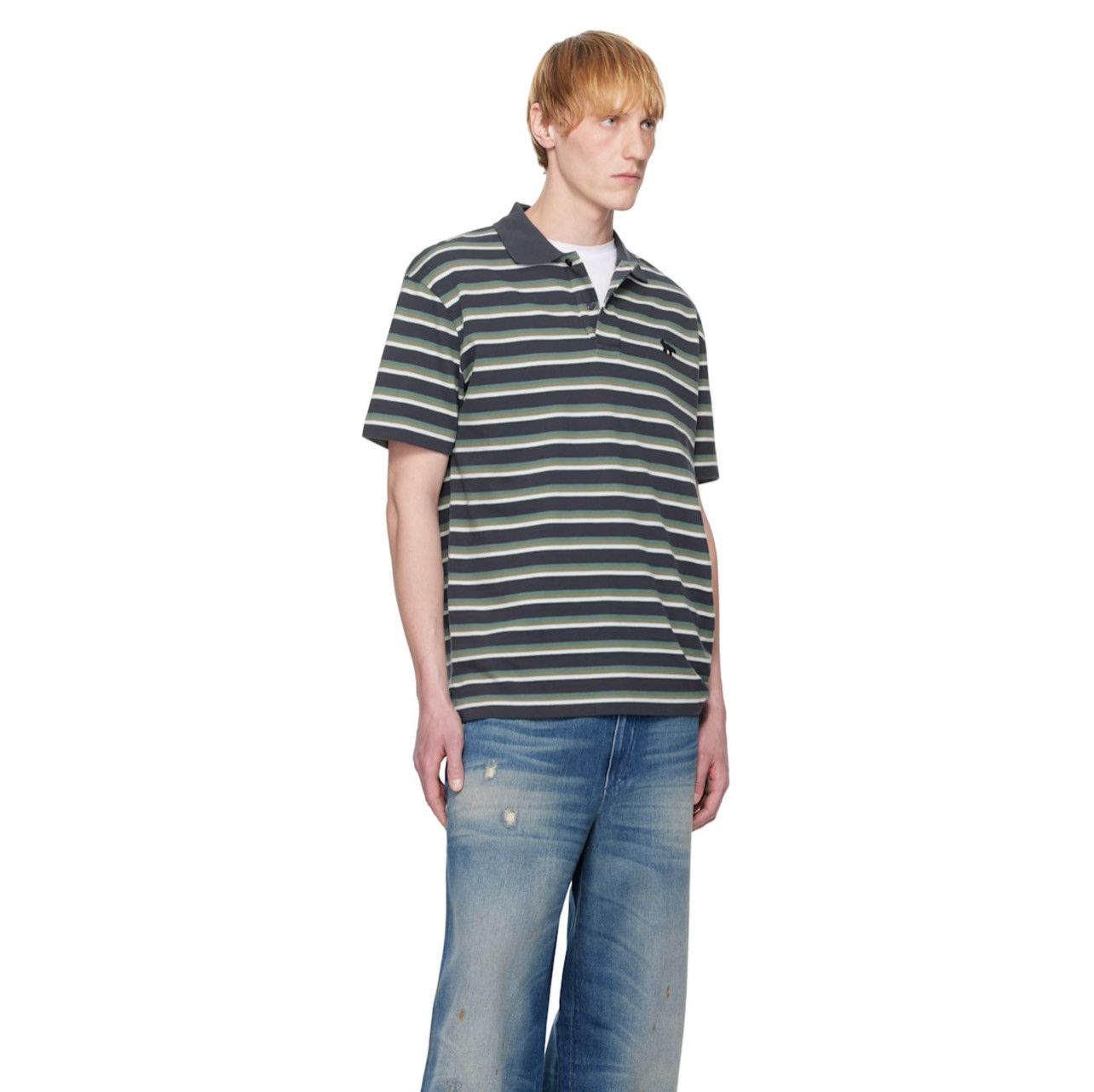 Maison Kitsune Maison Kitsune Fox Patch Tri Color Stripes Polo $245 CAD Size US S / EU 44-46 / 1 - 6 Thumbnail