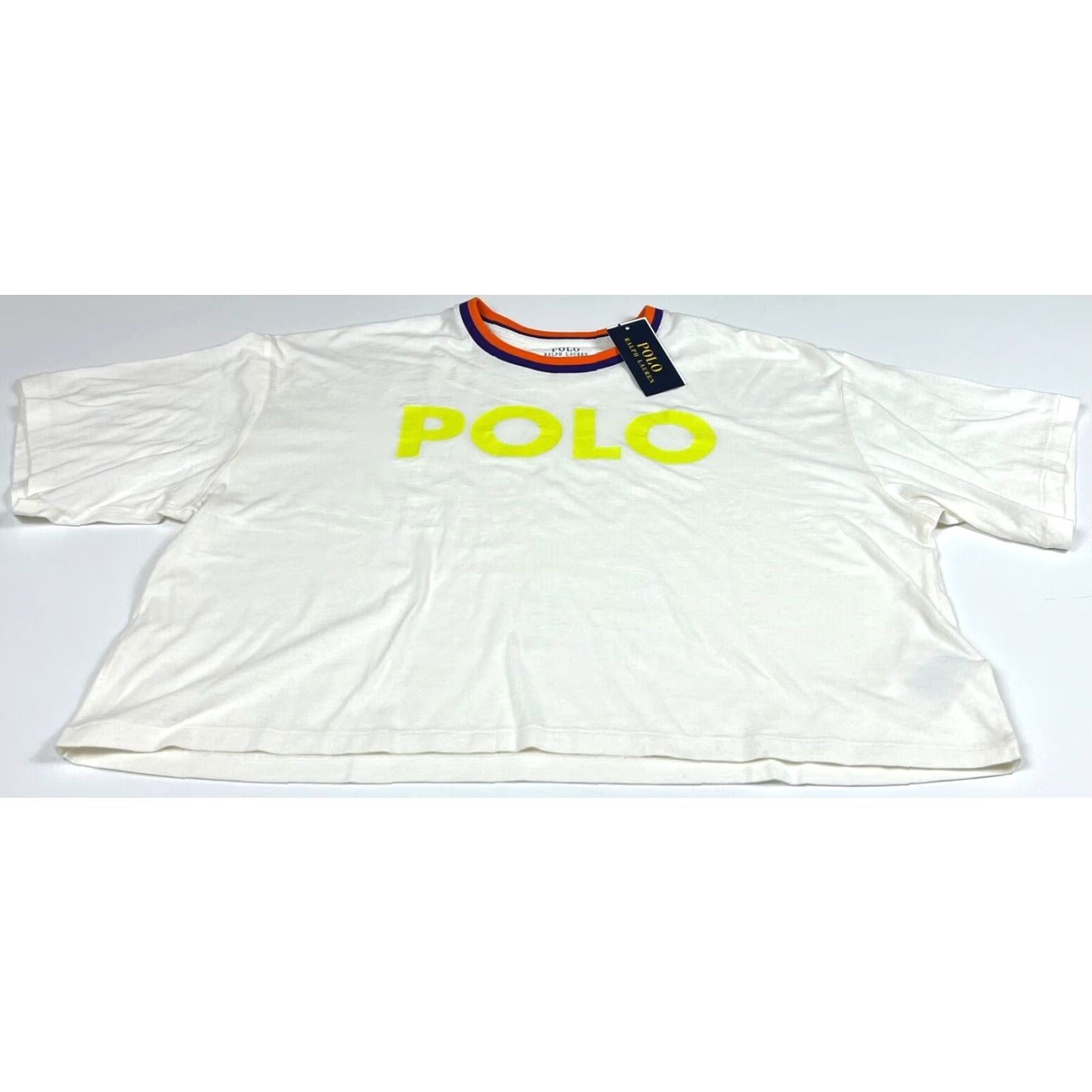 Polo Ralph Lauren Polo Ralph Lauren Cropped T-Shirt Womens XL White Crew Neck Short Sleeve NWT Size XL / US 12-14 / IT 48-50 - 3 Thumbnail