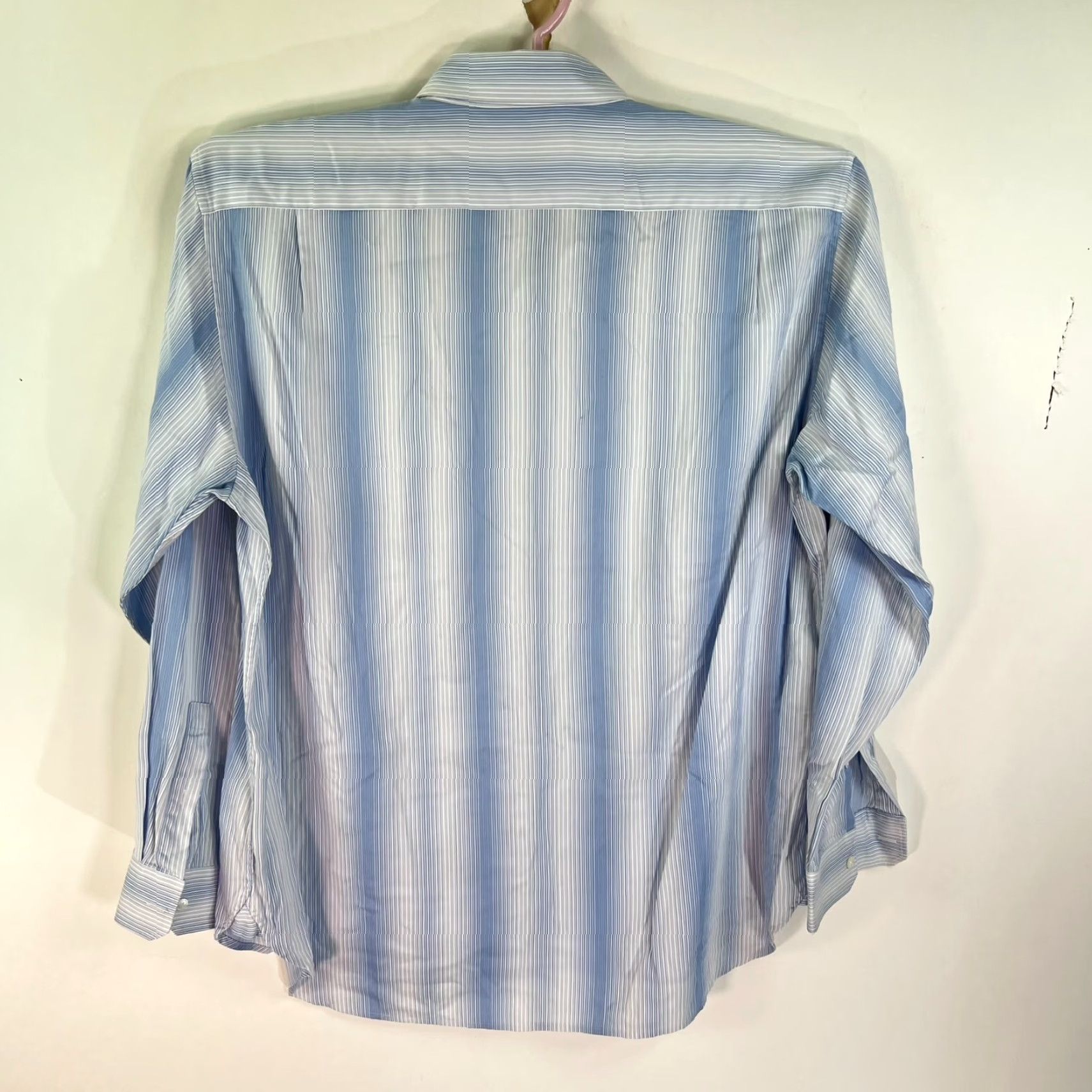 Michael Kors Michael Kors Striped Long Sleeve Spread Collar Mens Size XL Blue White Shirt Size US XL / EU 56 / 4 - 5 Thumbnail