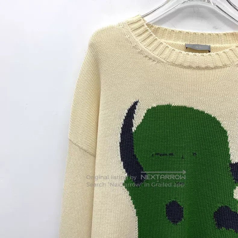 Dior Dior Beige letter abstract pattern inlaid wool round-neck Size US M / EU 48-50 / 2 - 3 Thumbnail