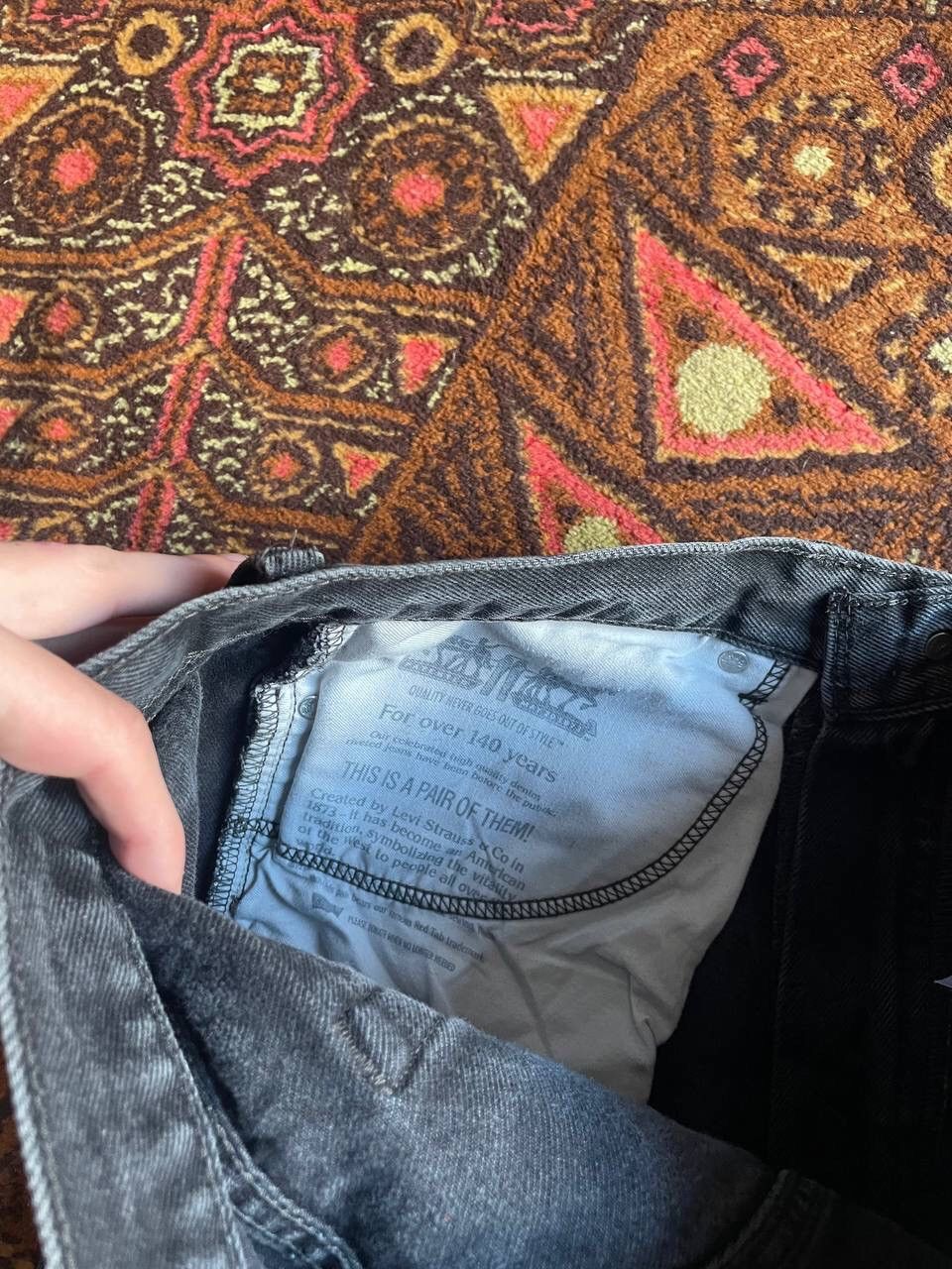 Levi's × Vintage Vintage Levis 505 Painted Denim Jeans Y2K Size US 34 / EU 50 - 5 Thumbnail