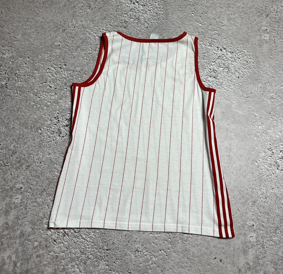 Adidas × Vintage Vintage Adidas Ventex Tank Top Red White Pinstripe Trefoil Size US XS / EU 42 / 0 - 10 Thumbnail