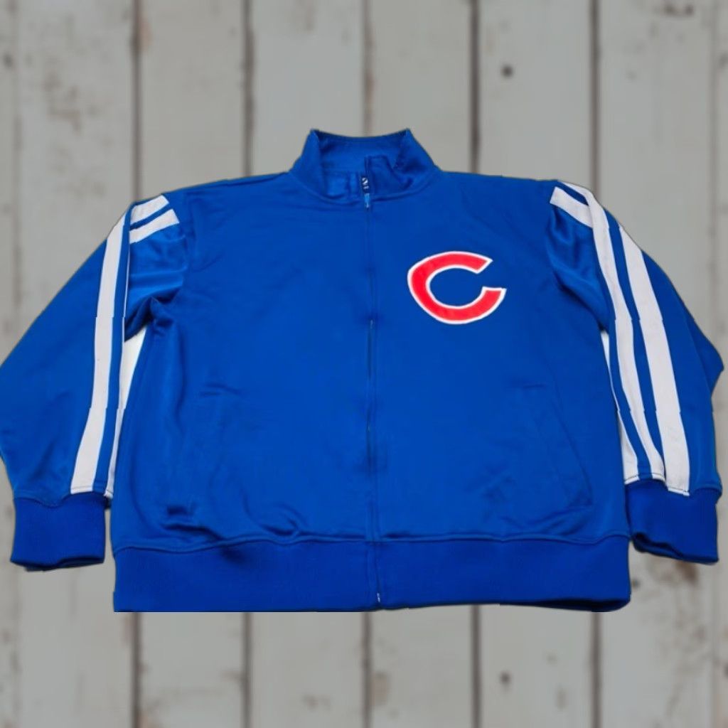 Vintage Chicago Cubs Jacket Dynasty Mens Large Blue MLB Full Zip Throwback Jacket Size US L / EU 52-54 / 3 - 1 Thumbnail