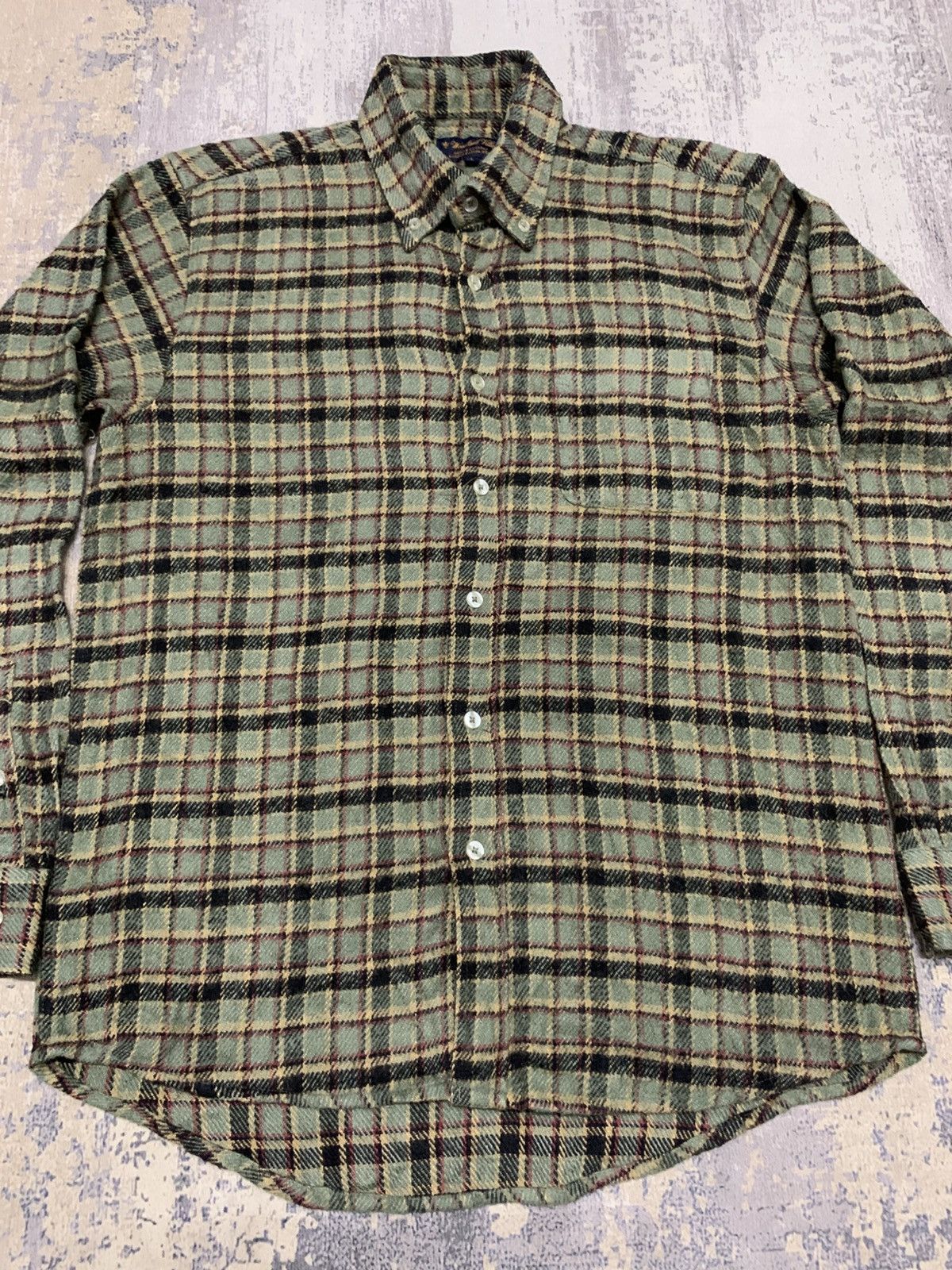 Flannel Vtg Woodland Village Wool Button Up Green Flannel Size US L / EU 52-54 / 3 - 4 Thumbnail