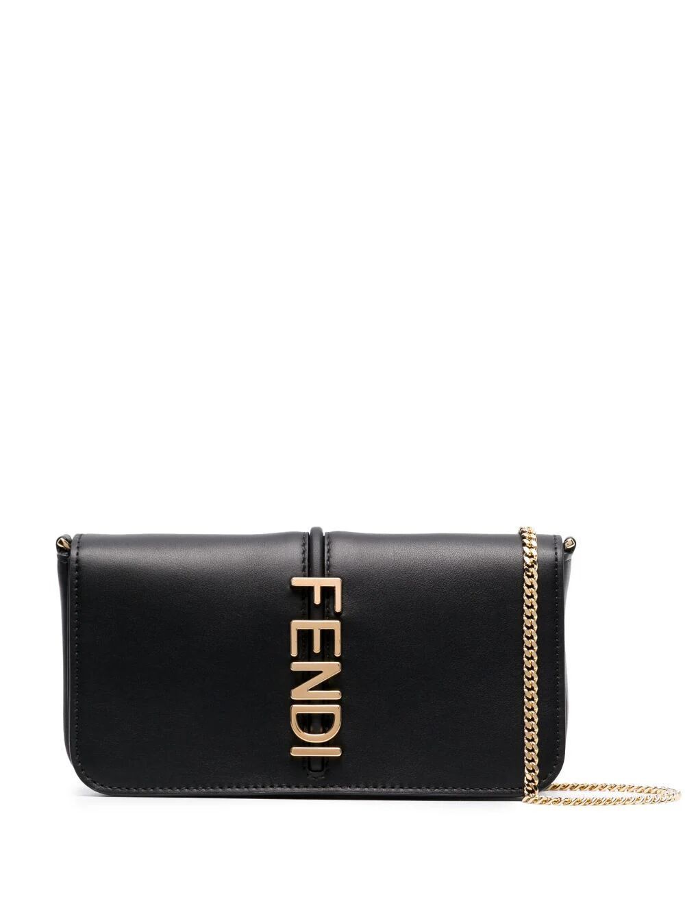 image of Fendi Fendigraphy Bag With Chain in Nero, Women's