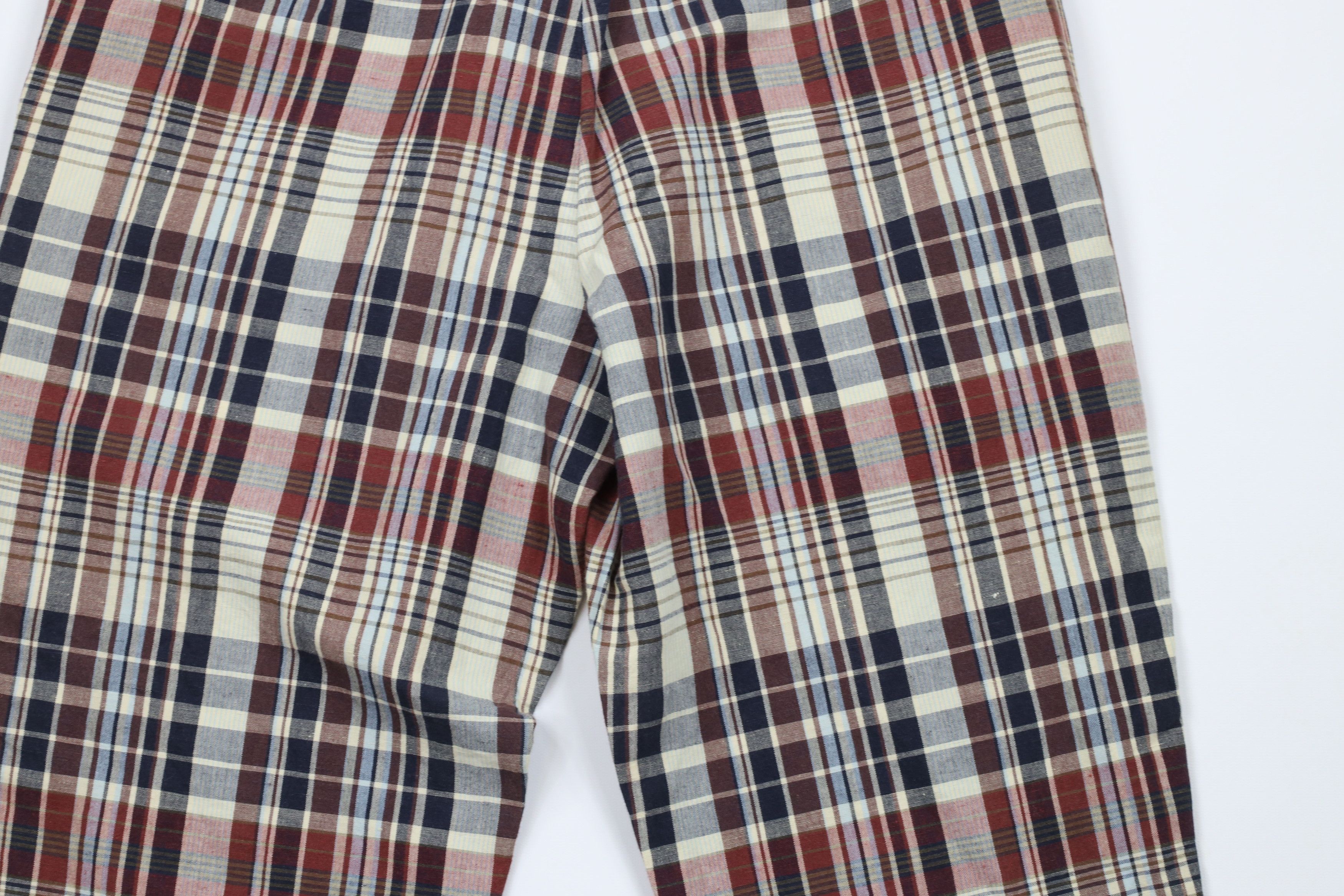 Lands' End × Vintage Vintage 90s Lands End Front Linen Blend Chino Pants Plaid Size US 34 / EU 50 - 12 Thumbnail