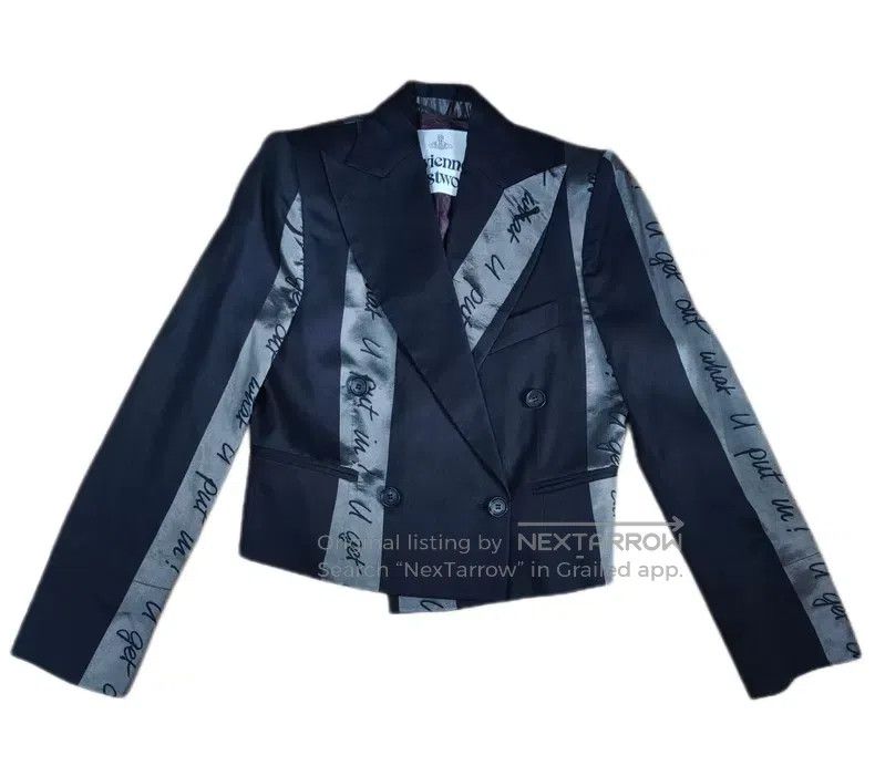 Vivienne Westwood Vivienne Westwood Letter-printed striped suit jacket Size XS / US 0-2 / IT 36-38 - 1 Thumbnail