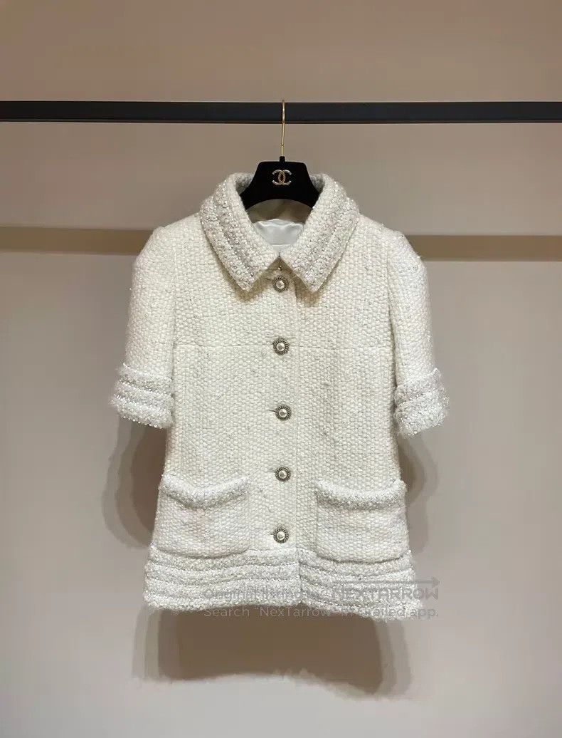 Chanel Chanel Hamburg Series High-end Handicraft Pearl Coat Size XXS / US 00 / IT 34 - 1 Thumbnail