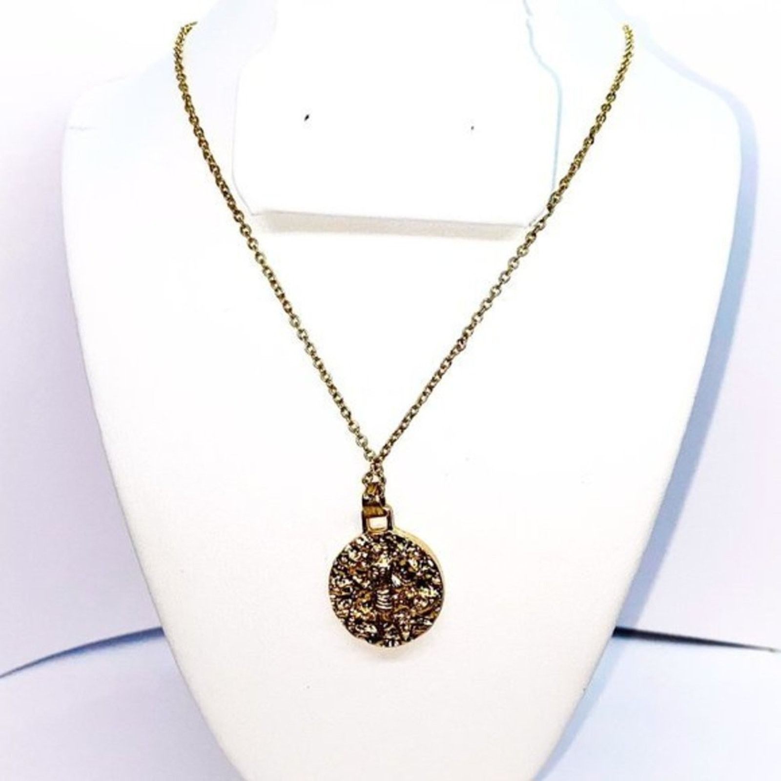 Handmade Gold-Tone Skeleton Engraved Pendant Necklace Size ONE SIZE - 1 Thumbnail
