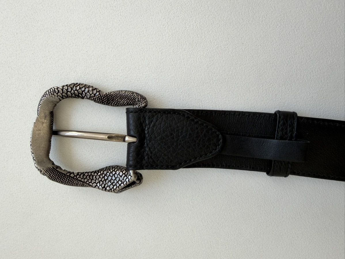 Prada Black Leather Metal ‘Serpent Buckle’ Belt Size ONE SIZE - 13 Thumbnail