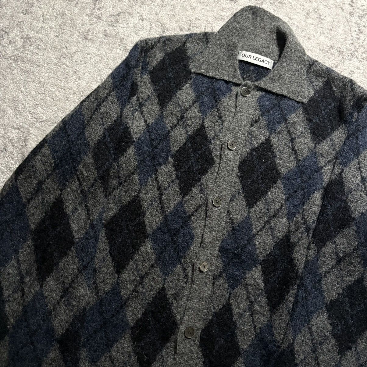 Our Legacy Our Legacy Evening Polo Argyle Wool/Alpaca Cardigan | 48 Size US L / EU 52-54 / 3 - 3 Thumbnail