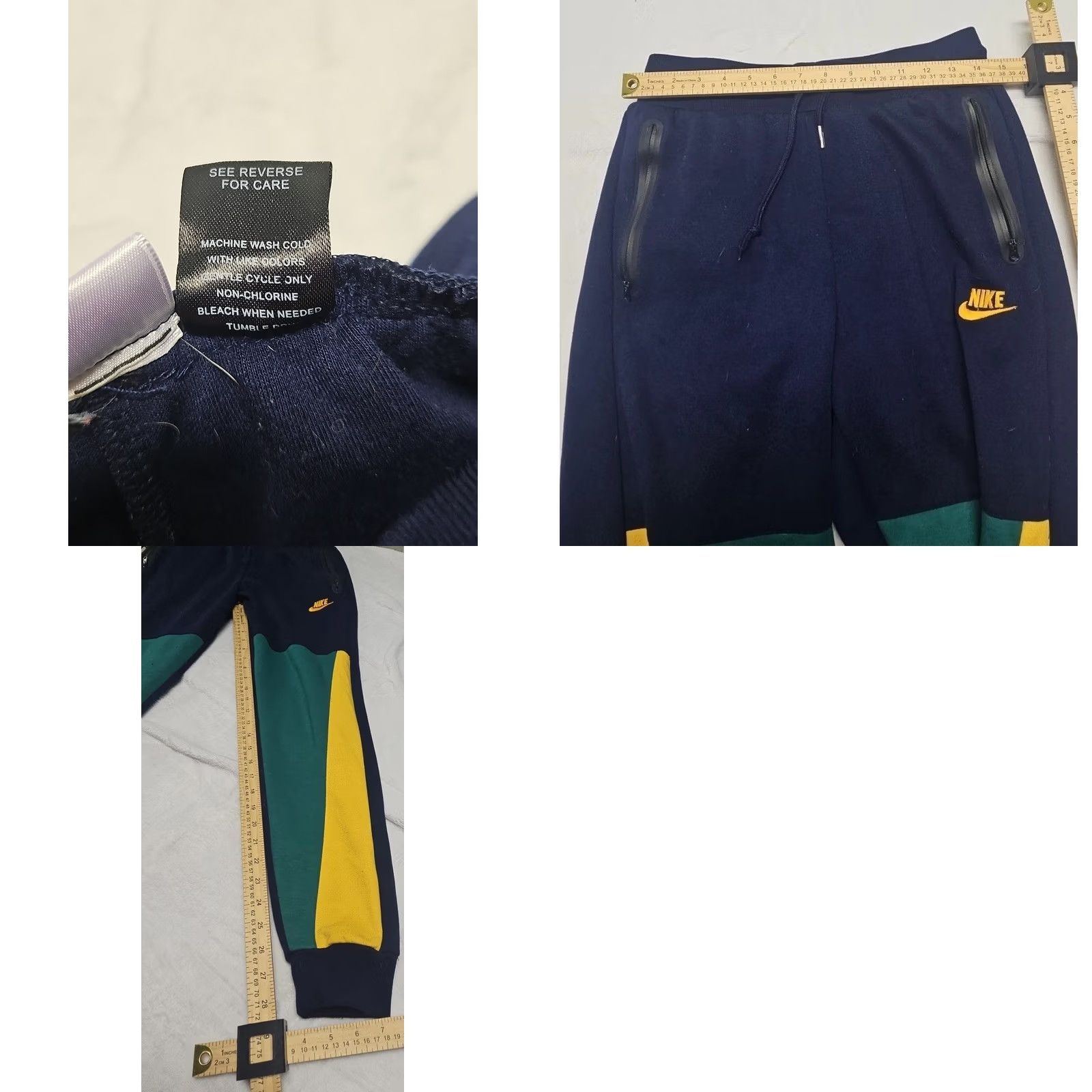 Nike Nike Fleece Joggers Men Medium Colorblock Athletic Sweatpants Zip Pockets Size US 31 - 8 Thumbnail