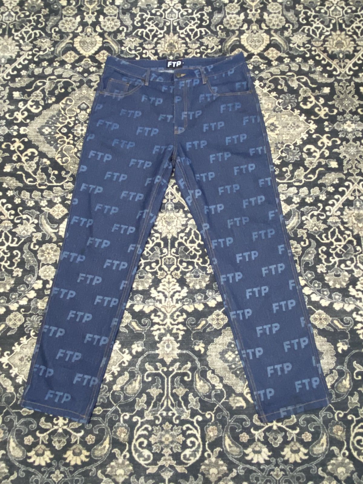 Fuck The Population FTP all over denim pants FW21 Size US 36 / EU 52 - 1 Thumbnail