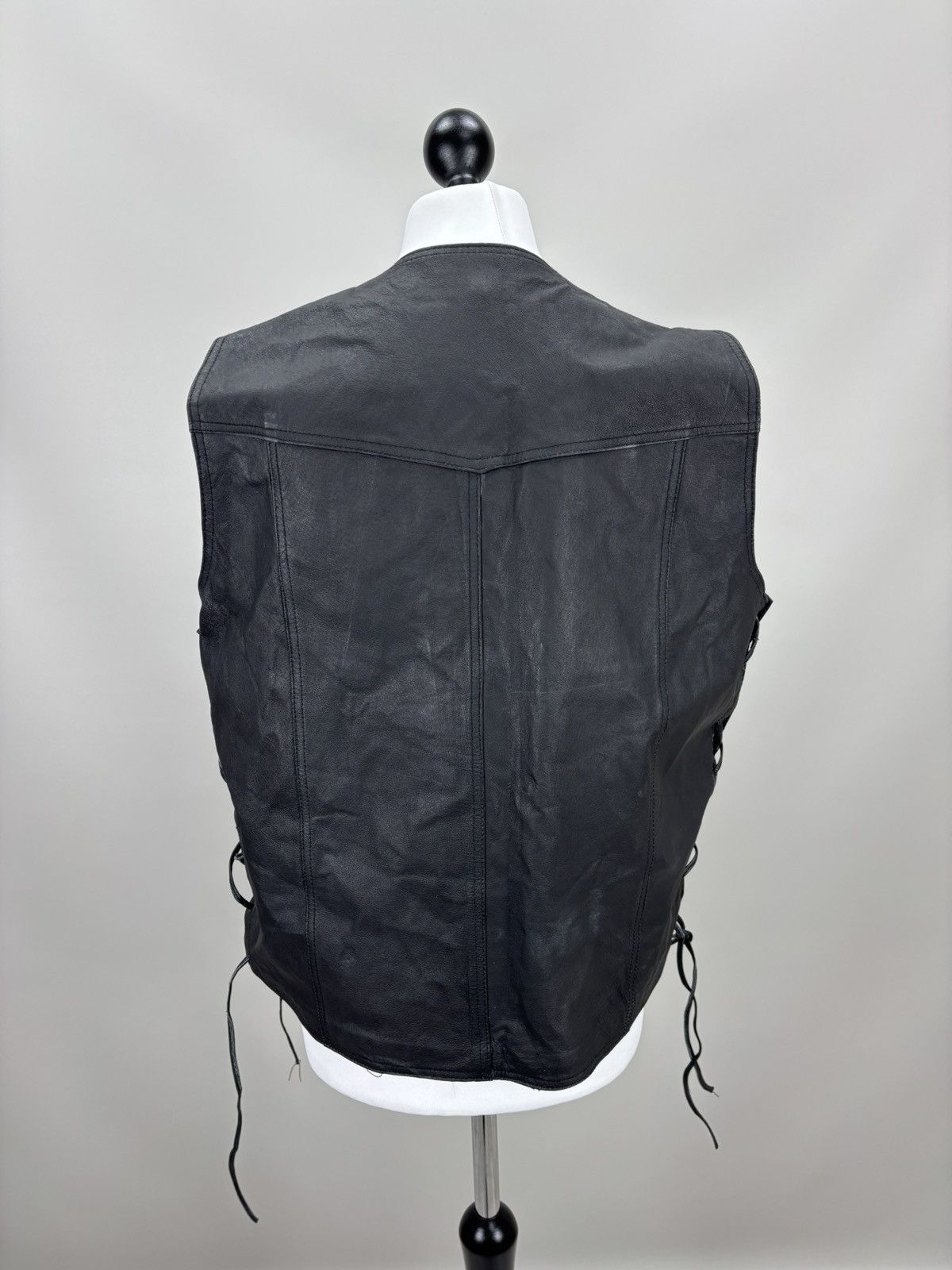 Other Mens leather vest western style HOT Size 54 Color Black Size US L / EU 52-54 / 3 - 5 Thumbnail
