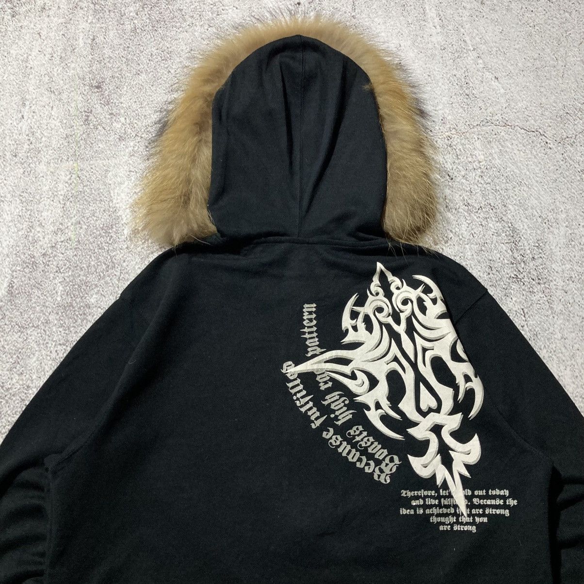 Japanese Brand 2000s Beaumere Dagger Poem Grunge Punk Style Fur Ziphoodie Size US L / EU 52-54 / 3 - 13 Thumbnail