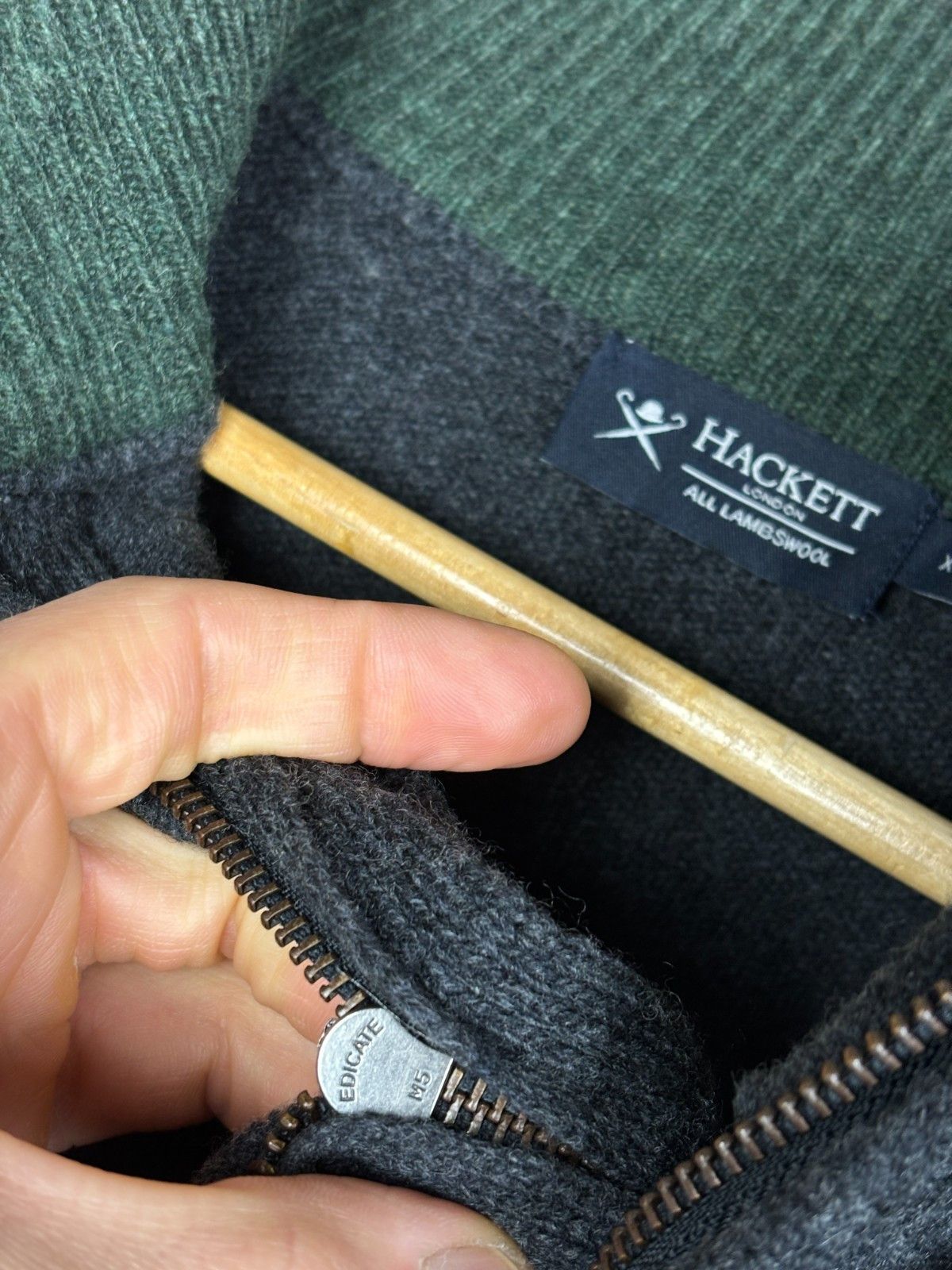 Hackett Hackett London Lambswool Pullover 1/4 Zip Sweater Elbow Pads Size US XL / EU 56 / 4 - 9 Thumbnail