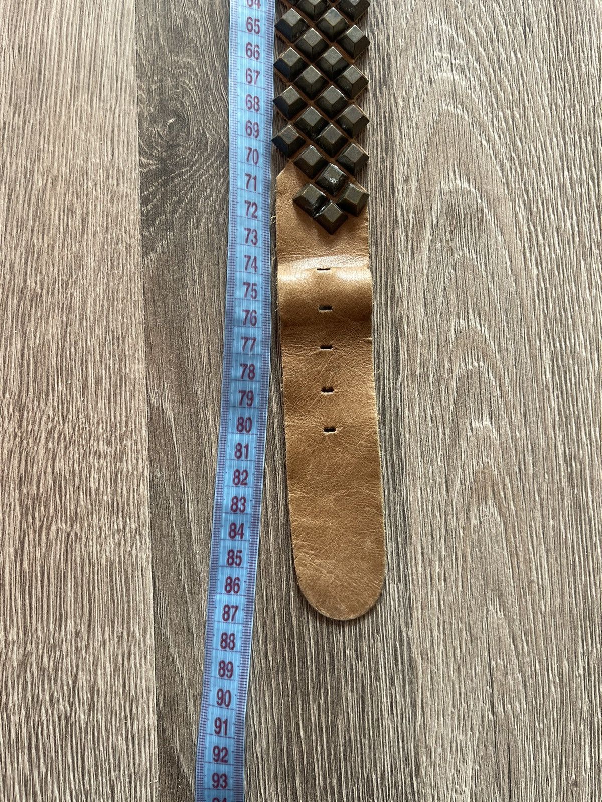 Marithe + Francois Girbaud Marithe Francois Girbaud Pyramid Stud Leather Belt Brown Size ONE SIZE - 10 Thumbnail