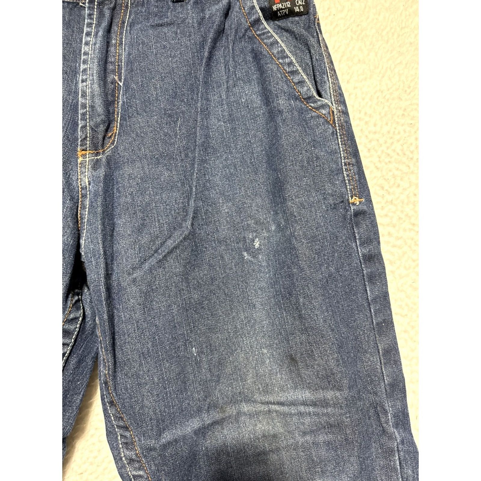Vintage Ticomela Bocomal FR Flame-Resistant Jeans Men 34x30 Denim Blue Cotton Regular 30 Inseam Logo Straight Belt Zip Mens Size US 34 / EU 50 - 3 Thumbnail