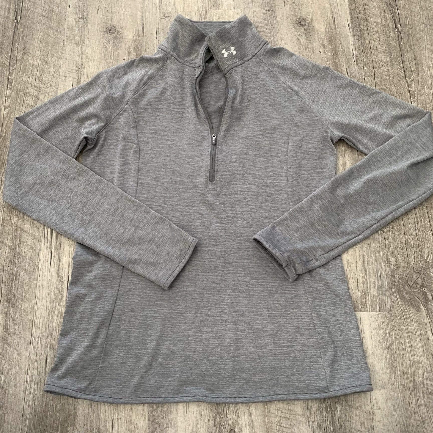 Under Armour Under Armour Threadborne 1/4 Zip Pullover Womens Medium Gray HeatGear Thumbhole Shirt Size M / US 6-8 / IT 42-44 - 8 Thumbnail