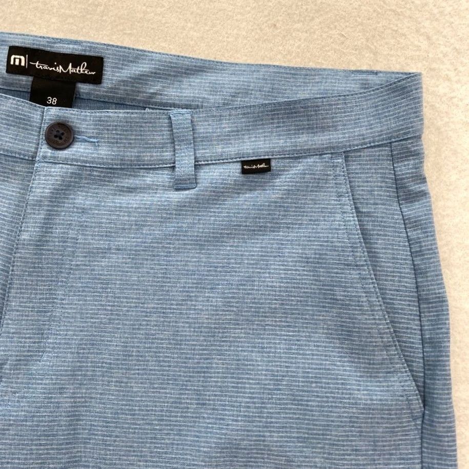 TravisMathew Travis Mathew Golf Shorts 38 Blue Striped Stretch Chino Short Mid Rise Men Size US 38 / EU 54 - 3 Thumbnail