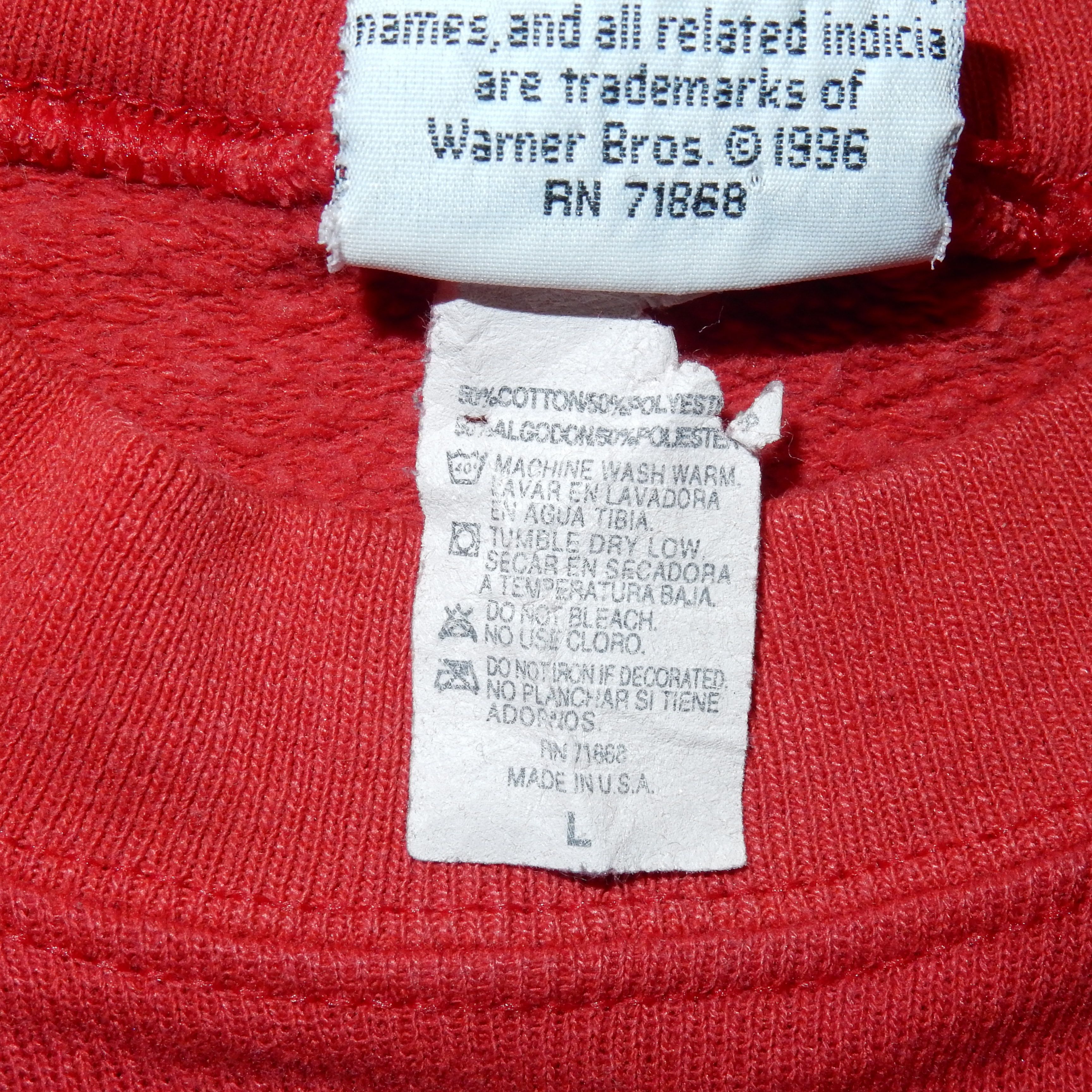 Disney × Jerzees × Vintage Looney tunes vintage red 90's sweatshirt - L Size US L / EU 52-54 / 3 - 5 Thumbnail