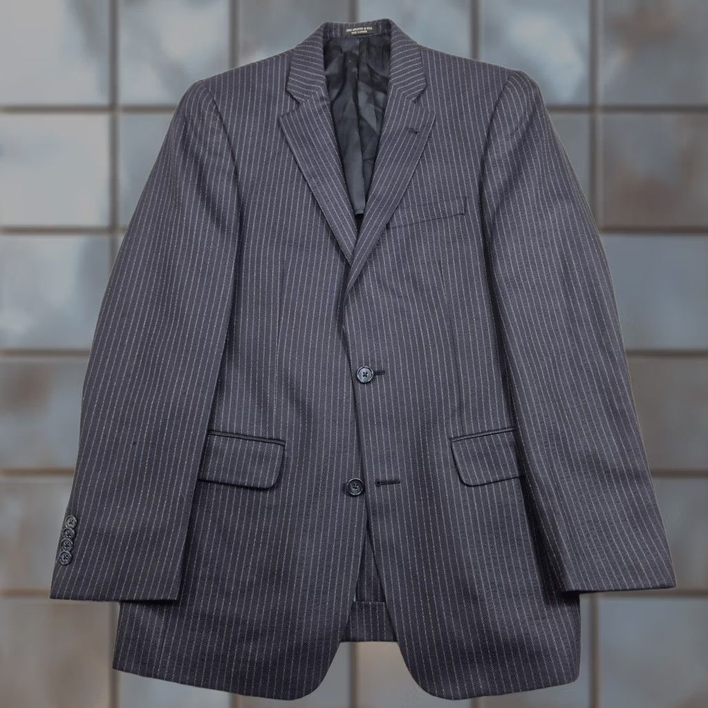 John Varvatos John Varvatos Suit Jacket Mens 36R Blue Pinstripe Wool Two Button Made In Canada Jacket Front Button Style: Two-Button Size 36R - 1 Thumbnail