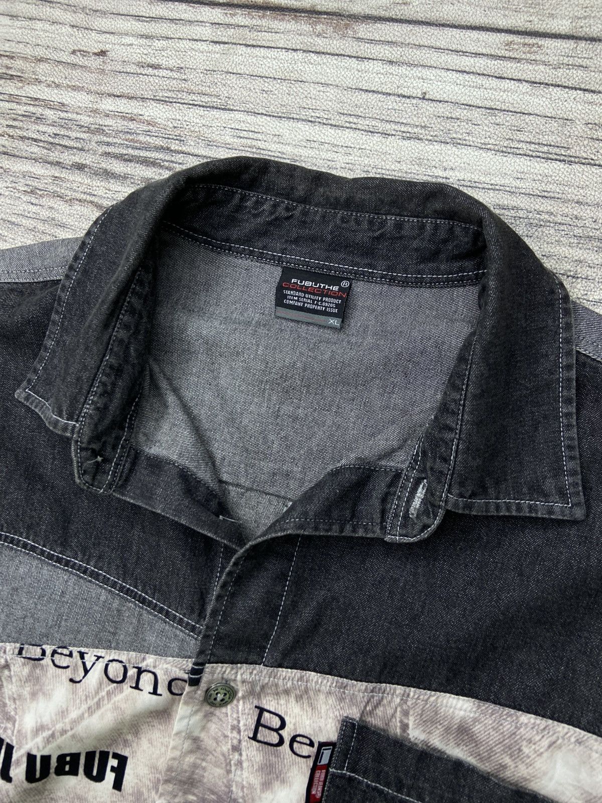 Fubu Vintage 00s Fubu Denim Hiphop Denim Shirts Button Up Size US L / EU 52-54 / 3 - 3 Thumbnail