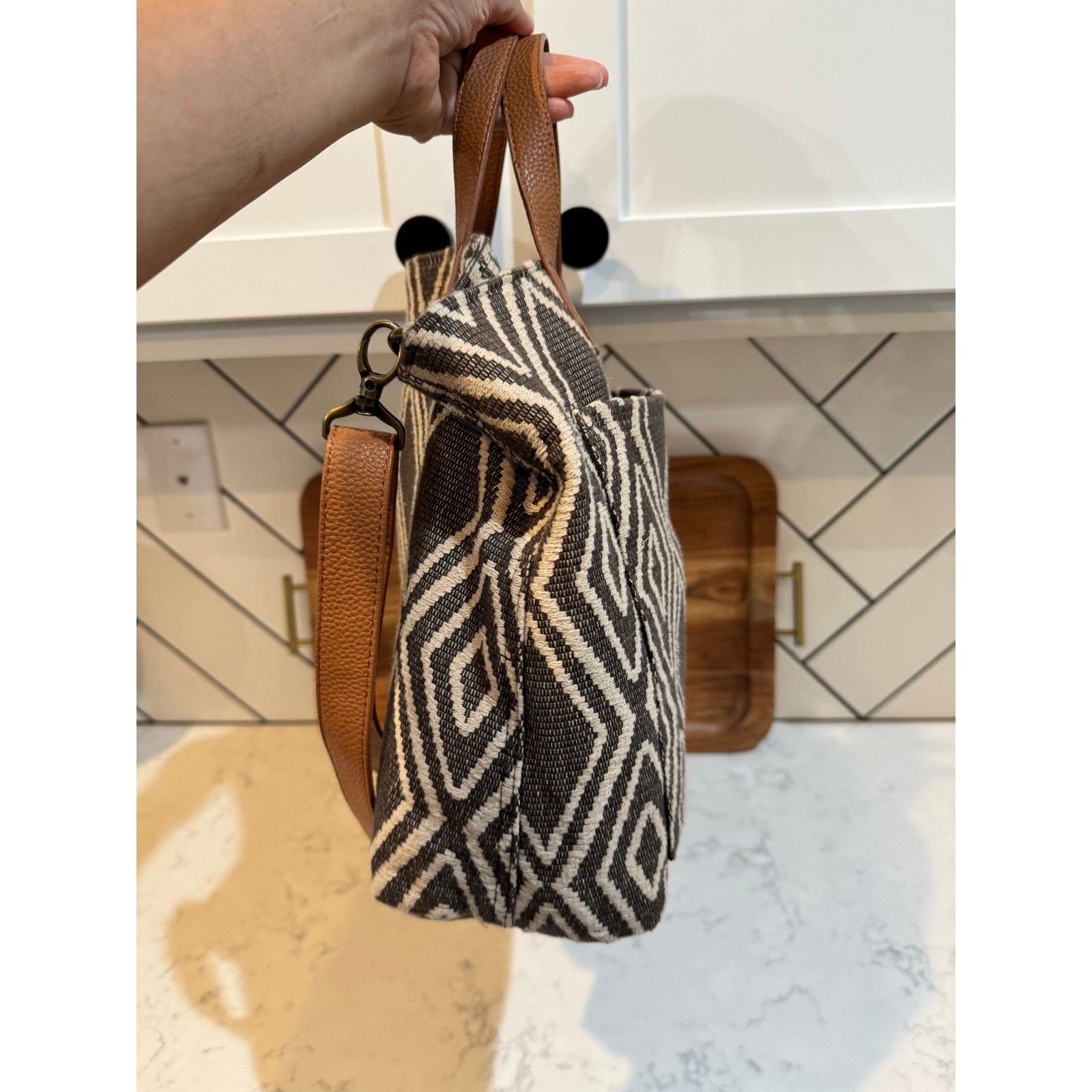 Other Thirty-One Gifts geometric diamond woven crossbody tote bag Size ONE SIZE - 5 Thumbnail