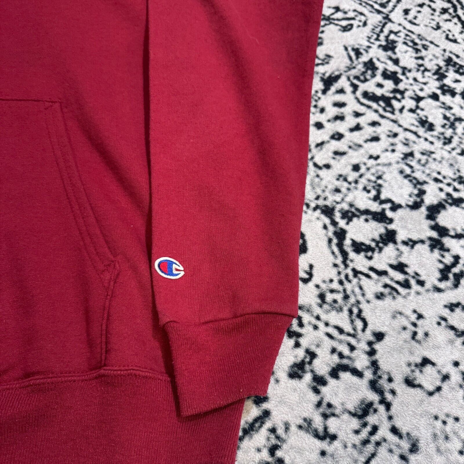 Champion × Vintage Champion Burgundy Cotton Hodie Size M Coe College University Size US M / EU 48-50 / 2 - 4 Thumbnail