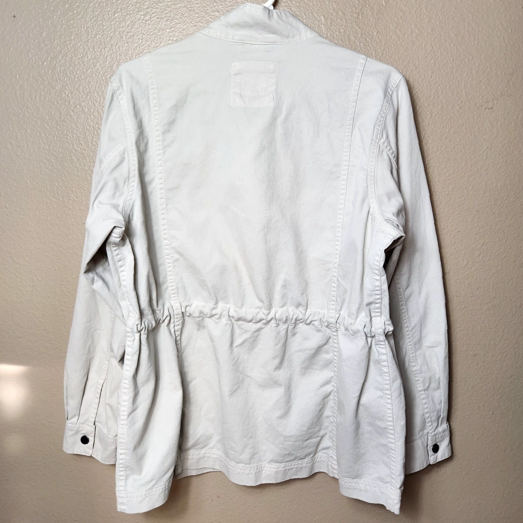 Gap Gap Womens Beige Four Leaf Clover Twill Cotton Field/Utility/Chore Jacket-Size L Size L / US 10 / IT 46 - 5 Thumbnail