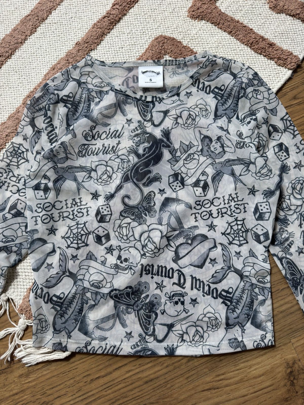 Japanese Brand × Vintage VINTAGE ED HARDY STYLE MESH LONG SLEEVE Size S / US 4 / IT 40 - 5 Thumbnail