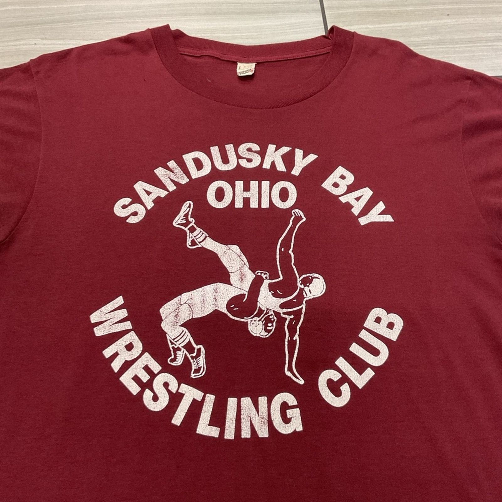 Vintage Vintage 90 Sandusky Bay Ohio Wrestling Single Stitch T-Shirt Size US L / EU 52-54 / 3 - 4 Thumbnail