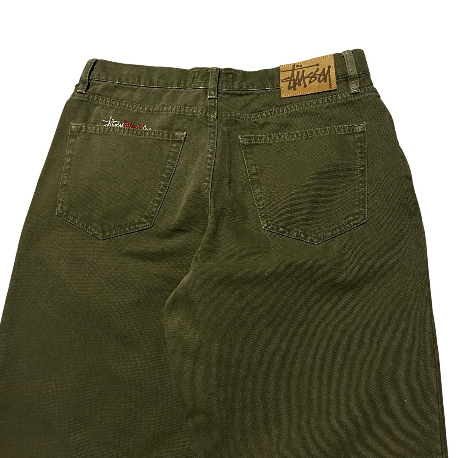 Stussy Stussy Big Ol Jeans Olive Green Size 30 (34x30) Baggy Denim Size US 30 / EU 46 - 2 Thumbnail