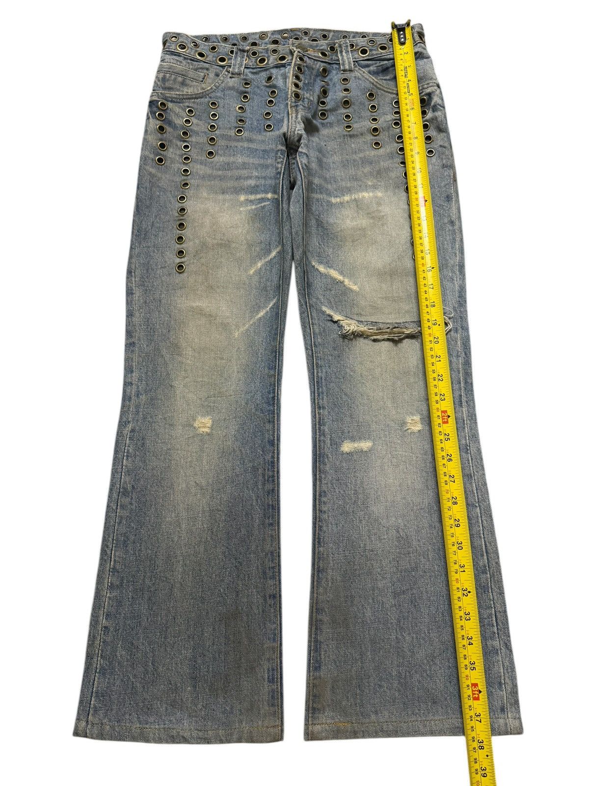 If Six Was Nine Vintage Y2K Japanese Brand Mud Wash Studded Goth Wide Leg Size US 30 / EU 46 - 9 Thumbnail