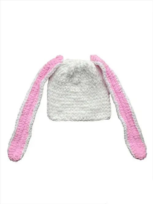 Other Handmade Knitted Balaclava Ski Mask Bunny Rabbit Style Size ONE SIZE - 4 Thumbnail