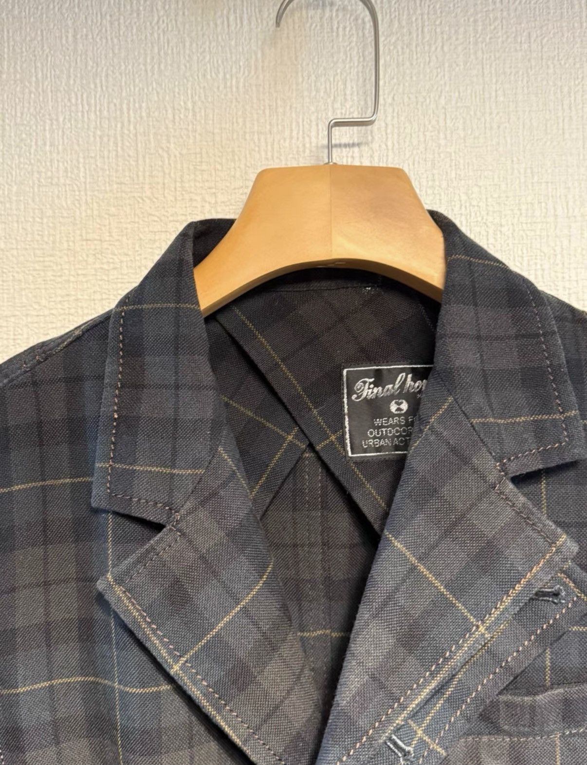 Final Home Final Home Dark Plaid Linen-Cotton Blazer K24 Size S / US 4 / IT 40 - 2 Thumbnail