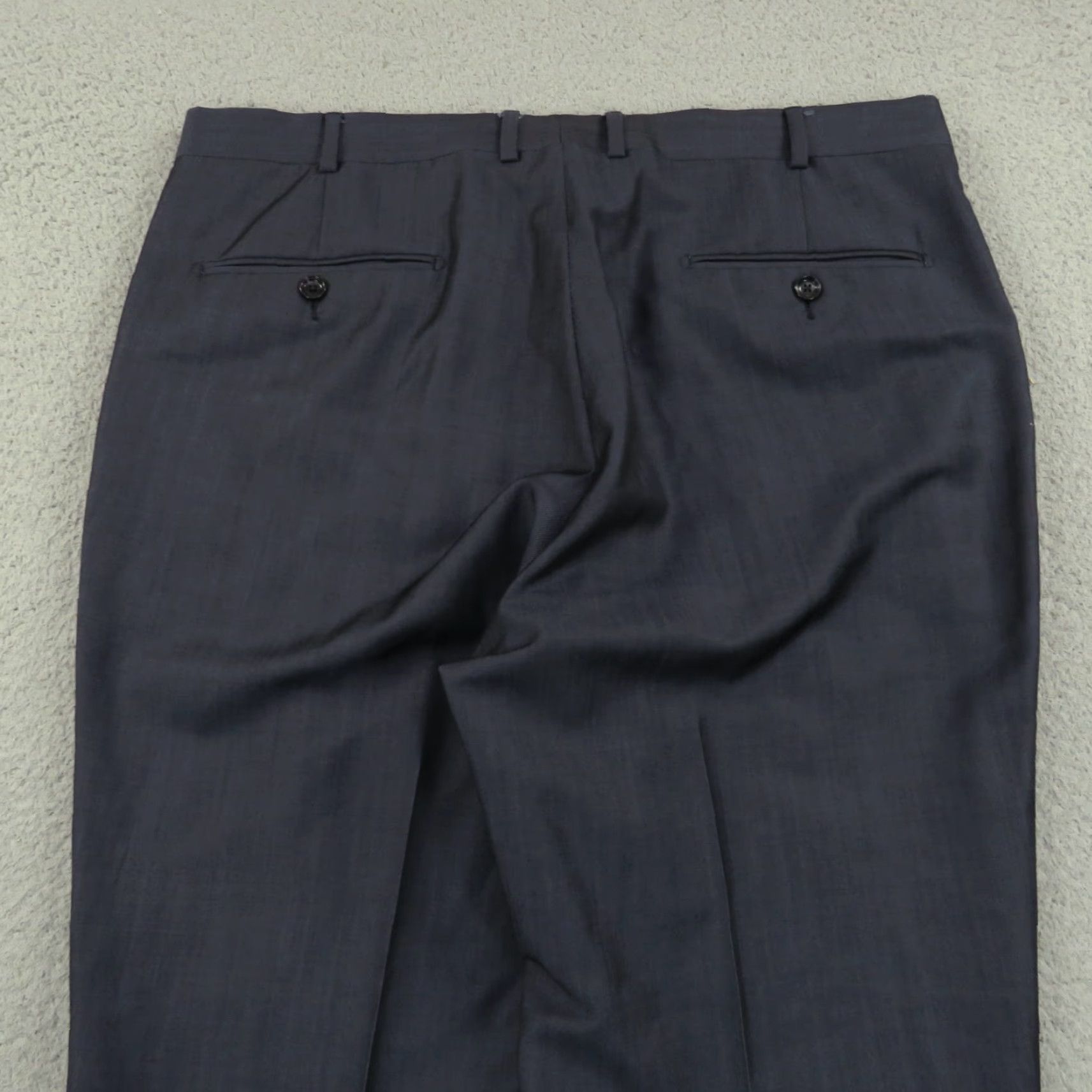 Zegna Pants 34x32 Wool Mohair Solid Blue Flat Front Straight Trousers Slacks Mens Regular 34 32 Inseam Wool Mohair Blue Solid Dress Pants Vintage N/A