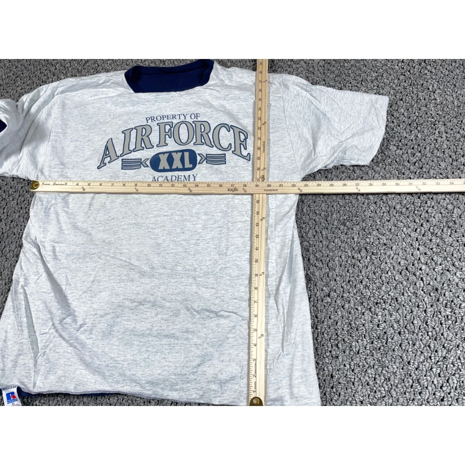 Russell Athletic VTG Russell Athletic US Air Force 2 Layer T-Shirt Adult XL Gray Heavyweight USA 1990s Mens T-Shirt Size US XL / EU 56 / 4 - 4 Thumbnail