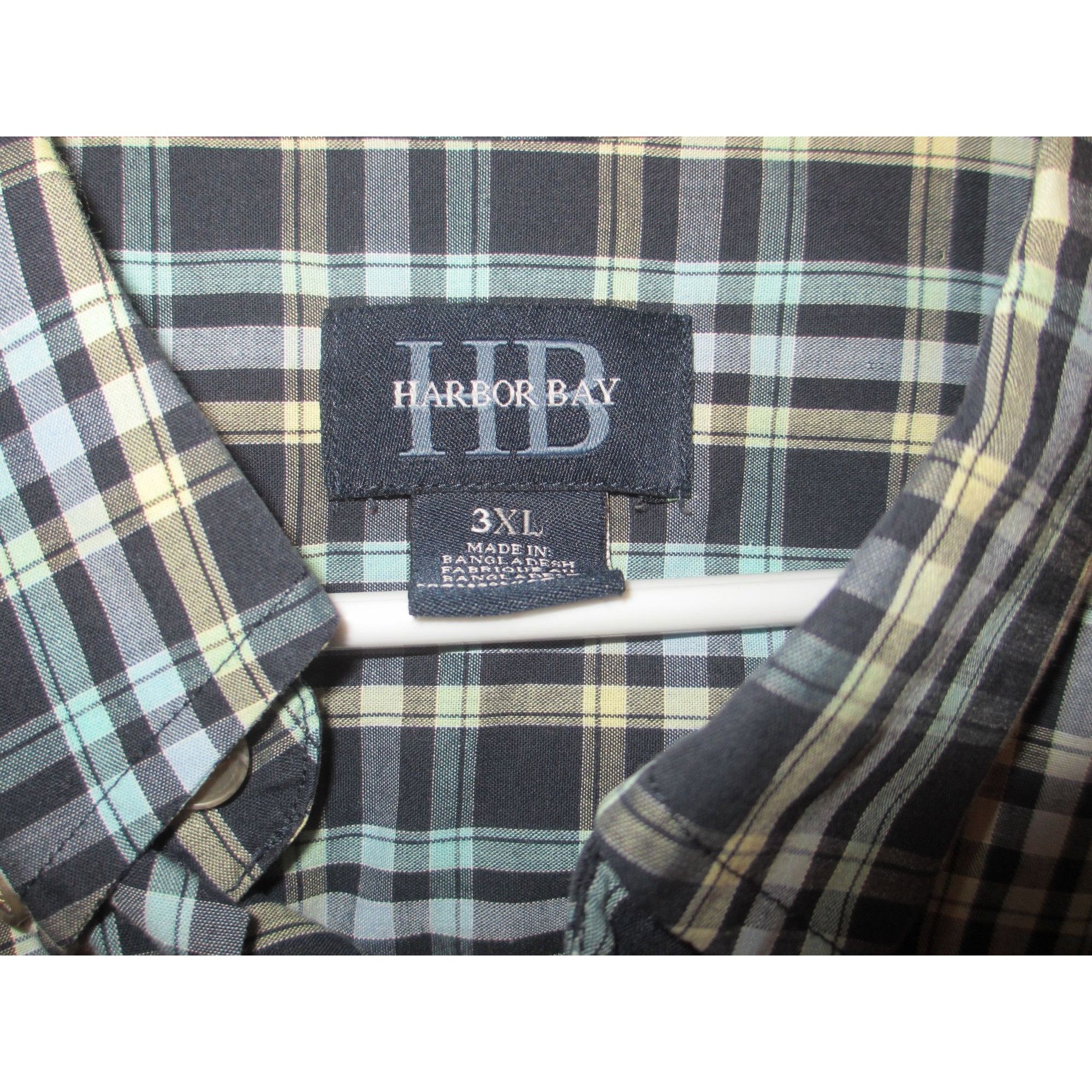 Other Harbor Bay Mens Plaid Button-Up Shirt 3XL Short Sleeve Cotto Size US XXL / EU 58 / 5 - 4 Thumbnail