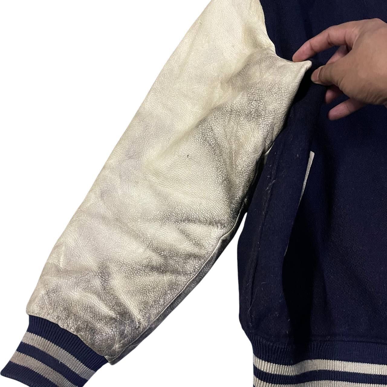 Converse Vintage 90’s Converse Wool Leather Varsity Jacket Size US L / EU 52-54 / 3 - 3 Thumbnail