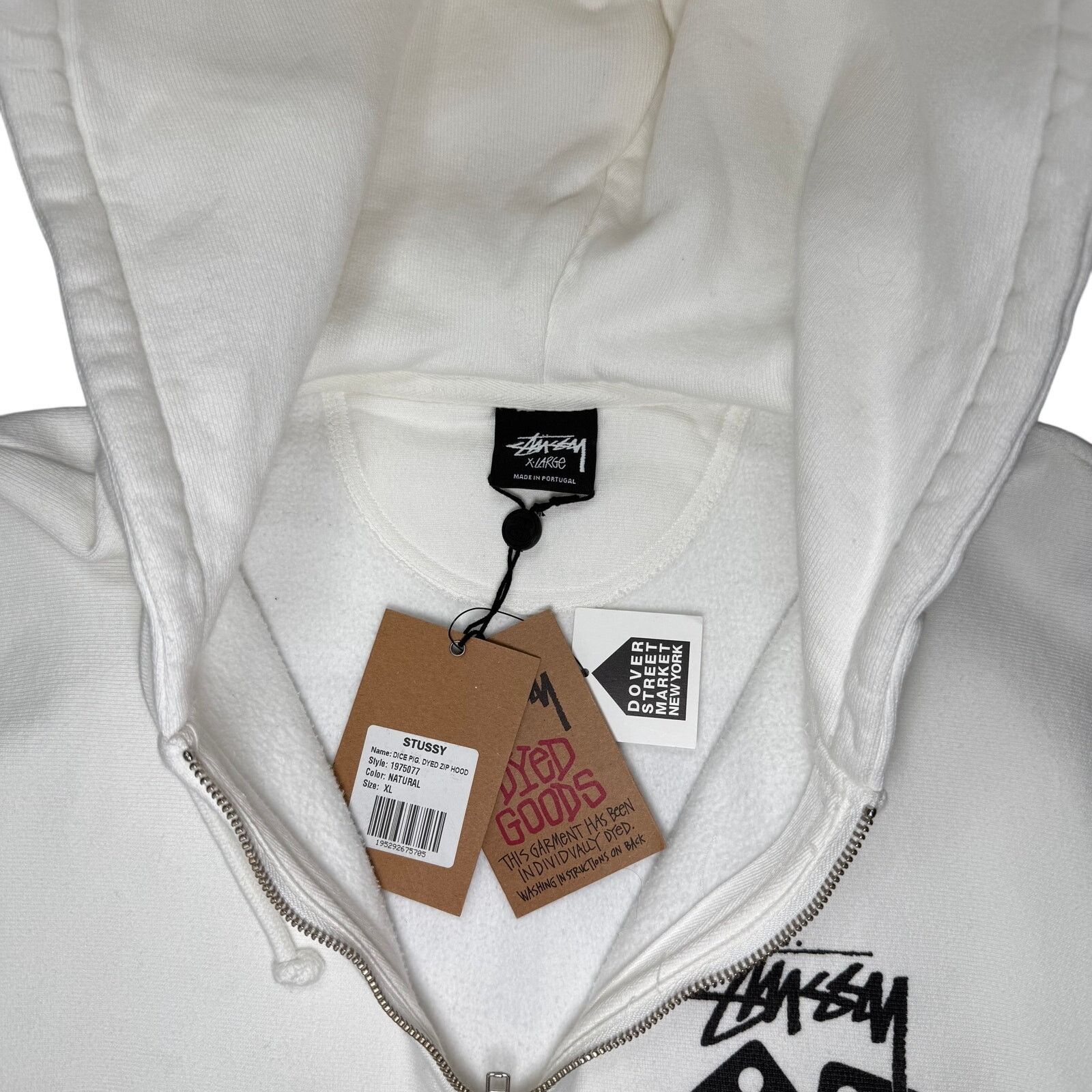 Stussy NWT Stussy Dice Zip Hoodie Pigment Dyed Natural X-Large Size US XL / EU 56 / 4 - 3 Thumbnail